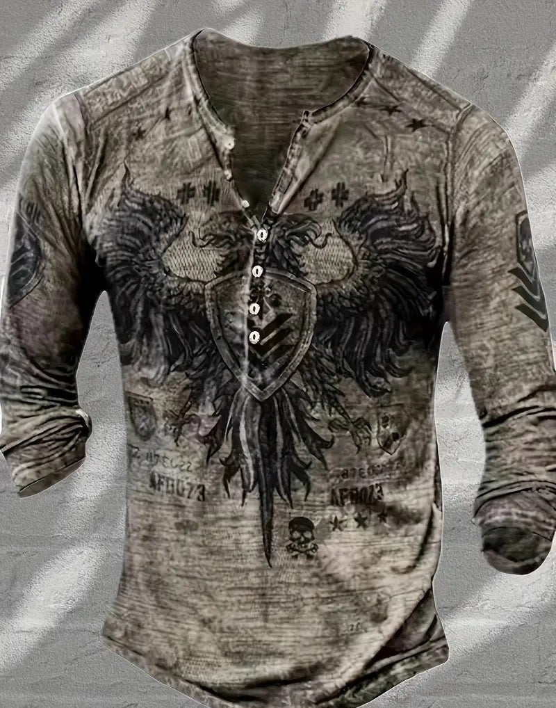Men's Digital Printing Casual Long Sleeve